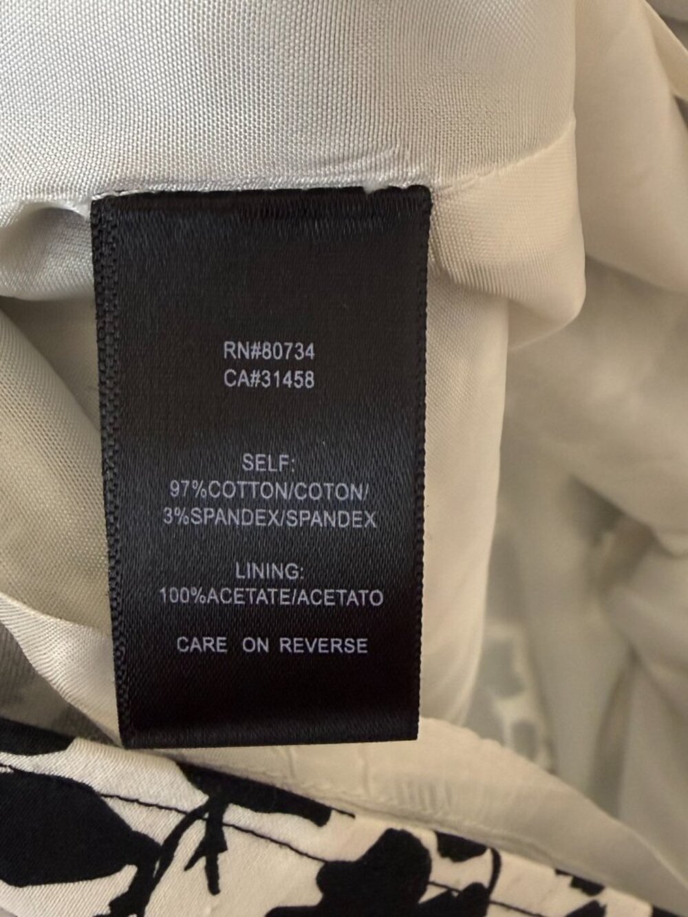 Max & Cleo Black White Floral Mini Dress Fit Flare Chic Minimalist A-Line - Picture 7 of 8